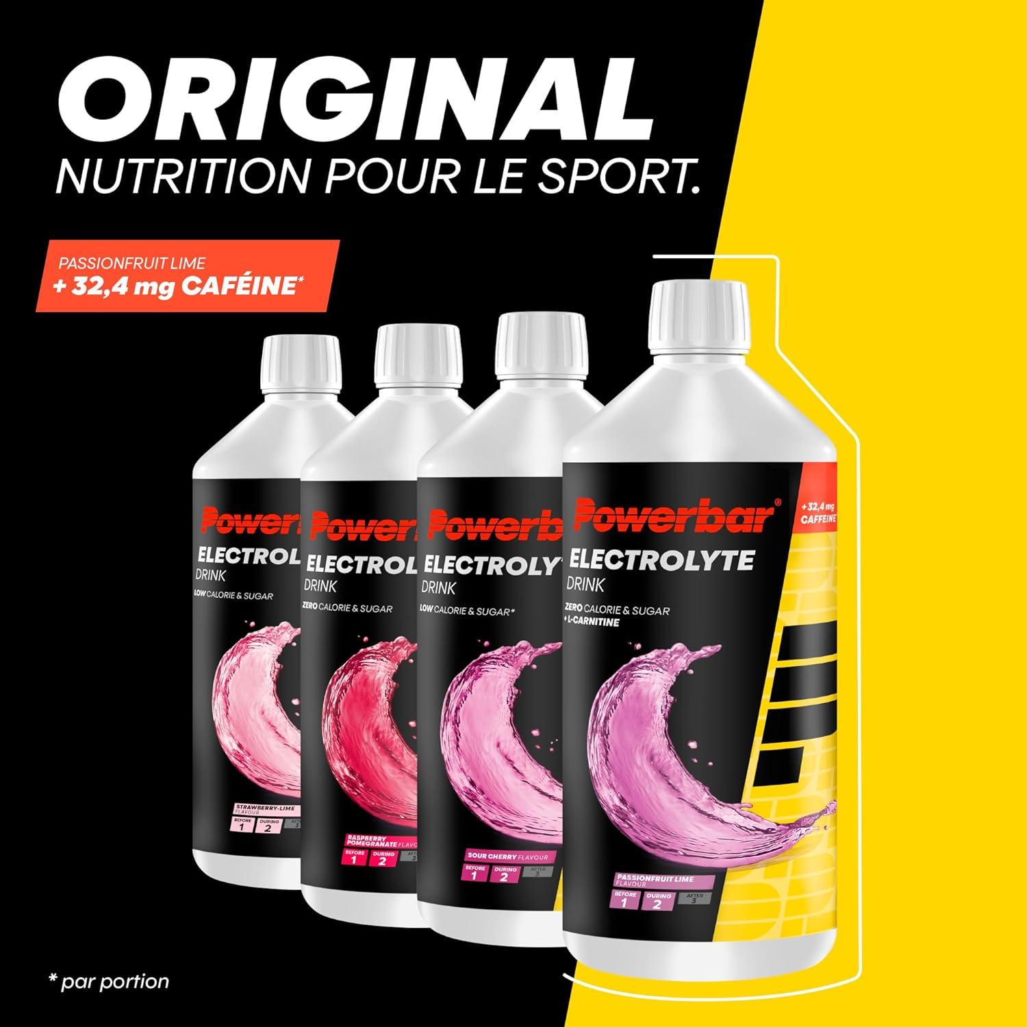 imagePowerbar Elektrolyte Drink Sour Cherry 1000ml Boisson isotonique pour sportifs 5 lectrolytesRaspberry Pomegranate