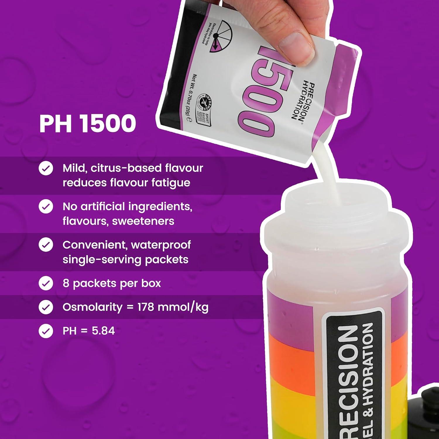 imagePrecision Hydration Mlange de Boisson lectrolyte Sans ingrdients artificiels Poudres dlectrolytes Plusieurs Concentrations Portions Individuelles tanches Pack of 8 1000 mgL Orange1500 mgL Violet