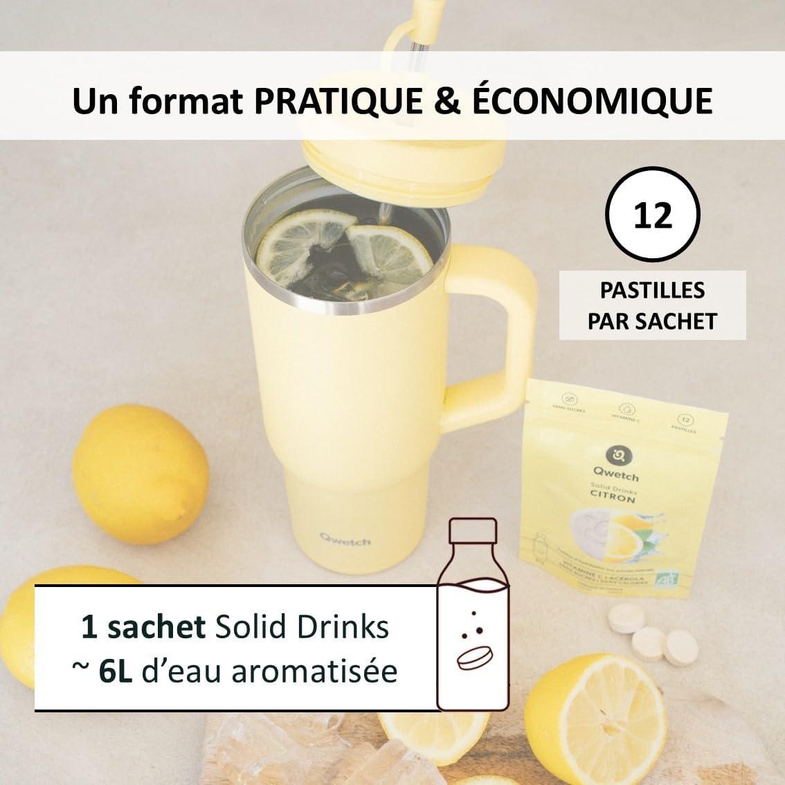 imageQwetch SOLID DRINKS 12 Pastilles dhydratation avec Vitamines C ampamp B Boisson Sans Sucres Saveurs Litchi ampamp Goyave Vegan Zro Calories Fabriqu en France