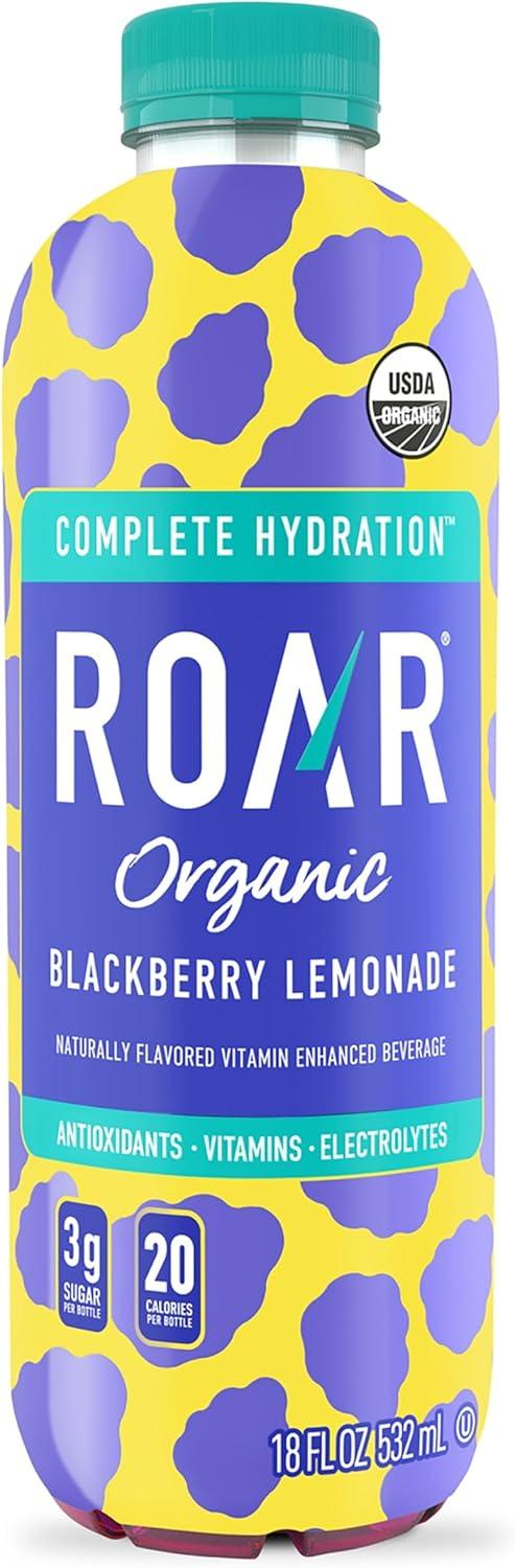 imageROAR Hydratation Complte Bio Boissons lectrolytes avec vitamines C B5 B12 Sans OGM sans Gluten Mre Citronnade 12 pc