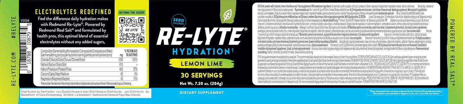 imageReLyte Electrolyte Mix Lemon Lime 195g Mlange boisson lectrolyte citron vert