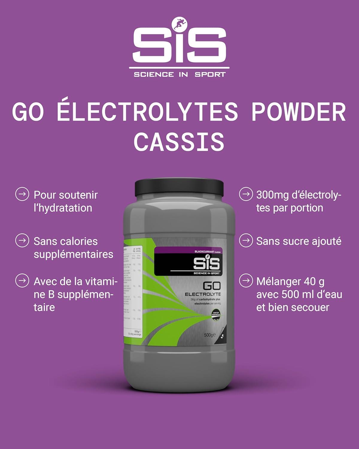 imageScience in Sport GO Poudre dlectrolytes 16kg Orange Boisson sportive vegan Poudre pour boisson isotonique pour lquilibre lectrolytique et hydriqueCassis