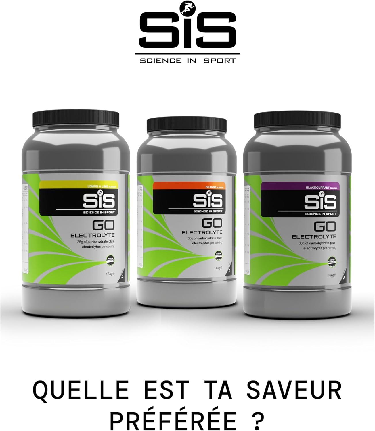 imageScience in Sport GO Poudre dlectrolytes 16kg Orange Boisson sportive vegan Poudre pour boisson isotonique pour lquilibre lectrolytique et hydriqueCassis