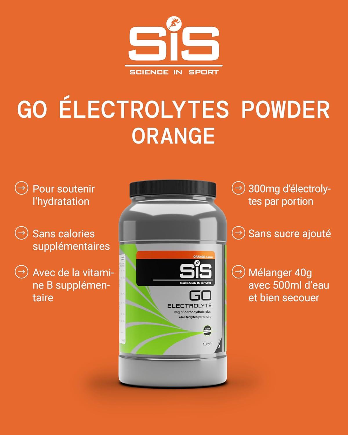 imageScience in Sport GO Poudre dlectrolytes 16kg Orange Boisson sportive vegan Poudre pour boisson isotonique pour lquilibre lectrolytique et hydriqueOrange