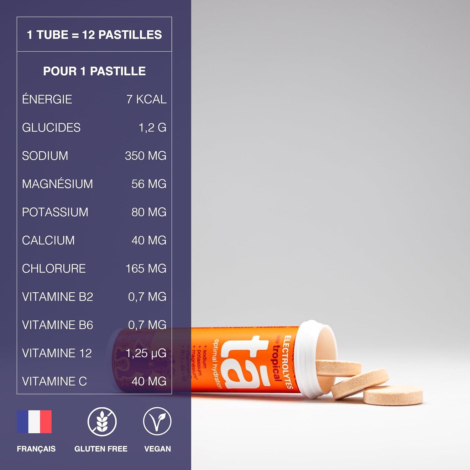 imageTA ENERGY PACK x3 Tubes Pastilles dhydratation Sels Minraux Vitamines Faibles en calories Rduit les crampes MADE IN FRANCE Citron fruits Rouges Pastque x3 MixCitron