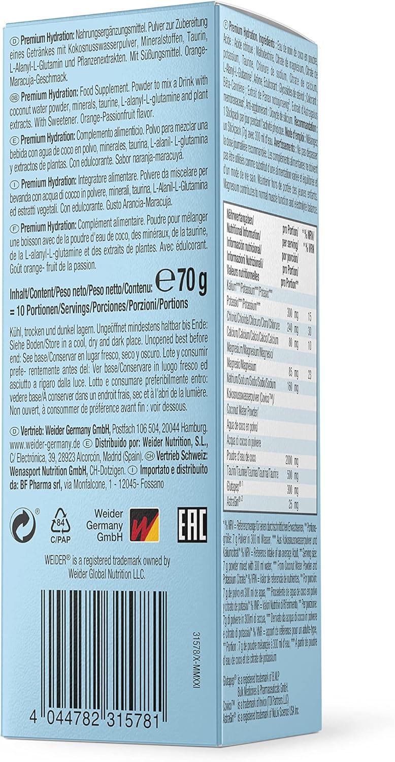 imageWeider Poudre dhydratation de qualit suprieure pour une boisson lectrolyte rafrachissante sans sucre ni dulcorants artificiels boisson de sport hydratante au got dlicieux orange maracujaBleu