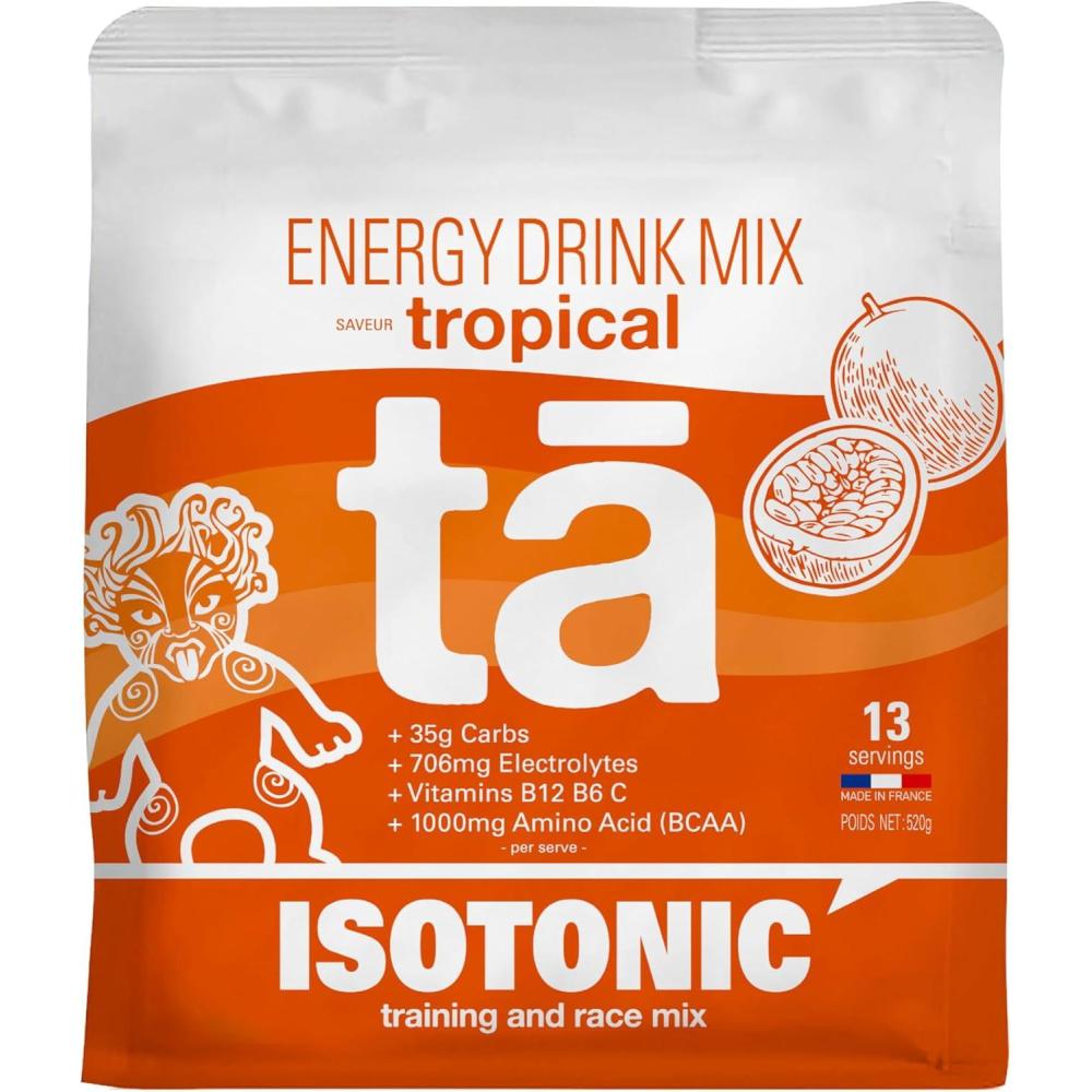 imageBoisson nergtique fabrique en France Apport en Glucides Electrolytes sodium magnsium potassium Vit C B6 B12 et BCAA Sac de 520g soit 13 bidons de 500ml ColaTropical