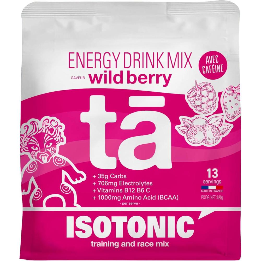 imageBoisson nergtique fabrique en France Apport en Glucides Electrolytes sodium magnsium potassium Vit C B6 B12 et BCAA Sac de 520g soit 13 bidons de 500ml ColaFruitsRouges