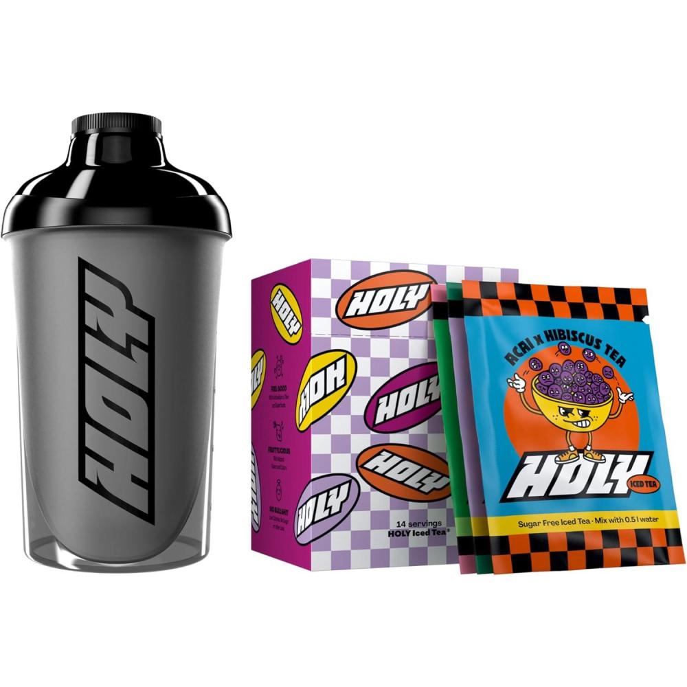 imageHOLY Hydration Kit de dmarrage Boisson sportive 2x7 portions au got fruit naturel Avec lectrolytes et minraux Vgtalien Sans sucreStarter Set HOLY Iced Tea