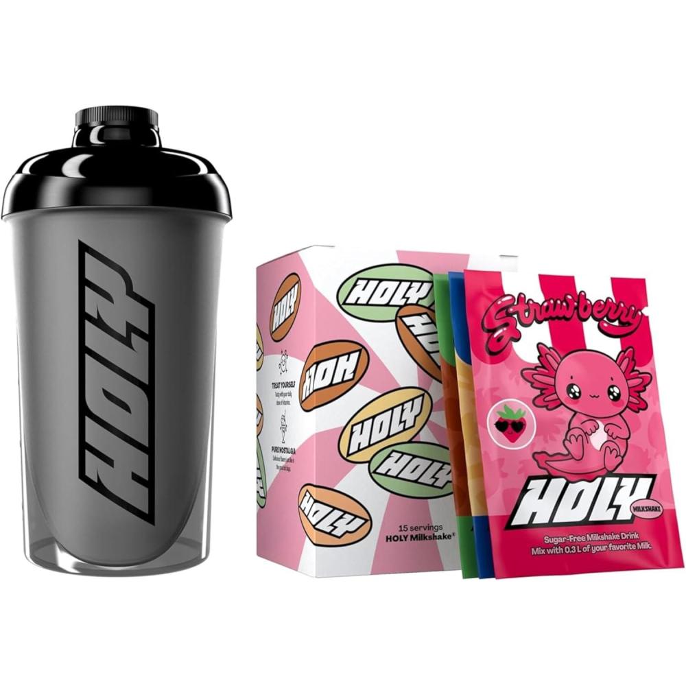 imageHOLY Hydration Kit de dmarrage Boisson sportive 2x7 portions au got fruit naturel Avec lectrolytes et minraux Vgtalien Sans sucreStarter Set Milkshake