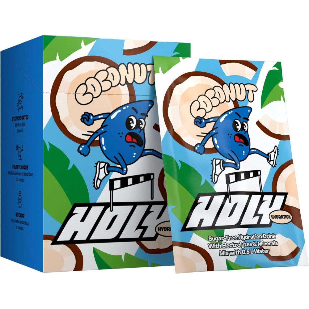imageHOLY Hydration Lot de 10 botes de dgustation canneberge en poudre au got canneberge 10 portions dlectrolytes et minraux prcieux Boisson dhydratation Vgtalien avec armes de fruitsNoix de coco