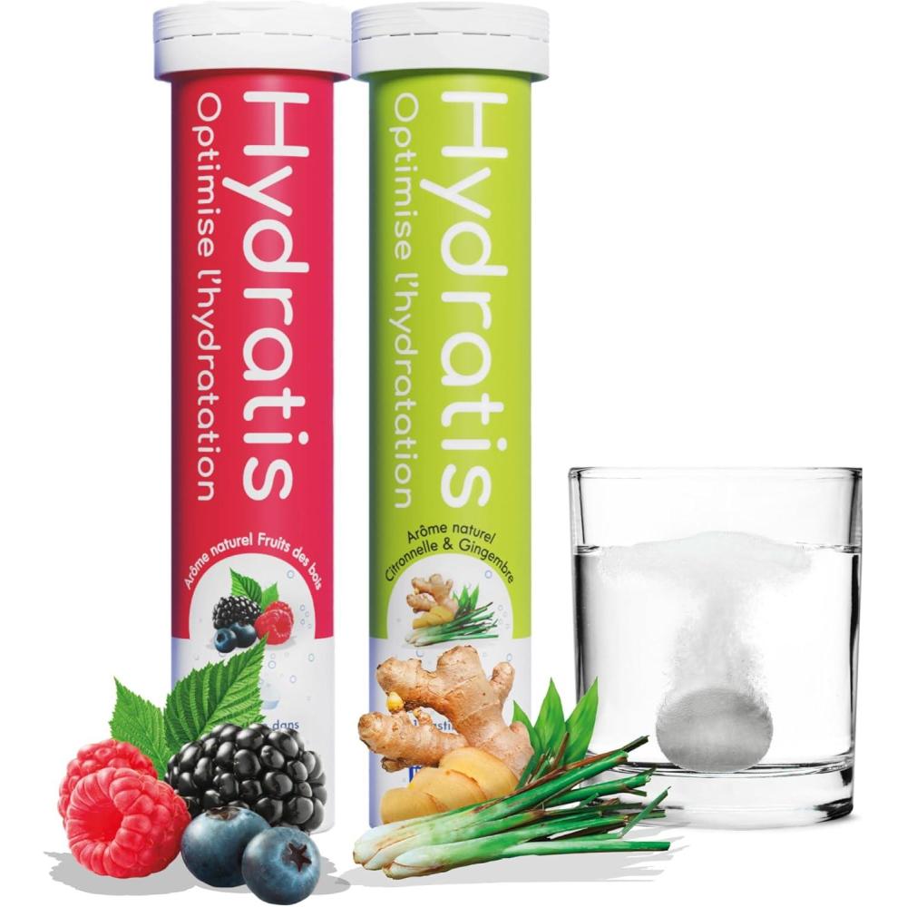 imageHYDRATIS Pastilles Hydratation Electrolytes Mix Fruits des Bois Pche Amliore lHydratation et Favorise lnergie Formule Isotonique Sport Rcupration 2 tubes 40 PastillesFruit des Bois Gingembre