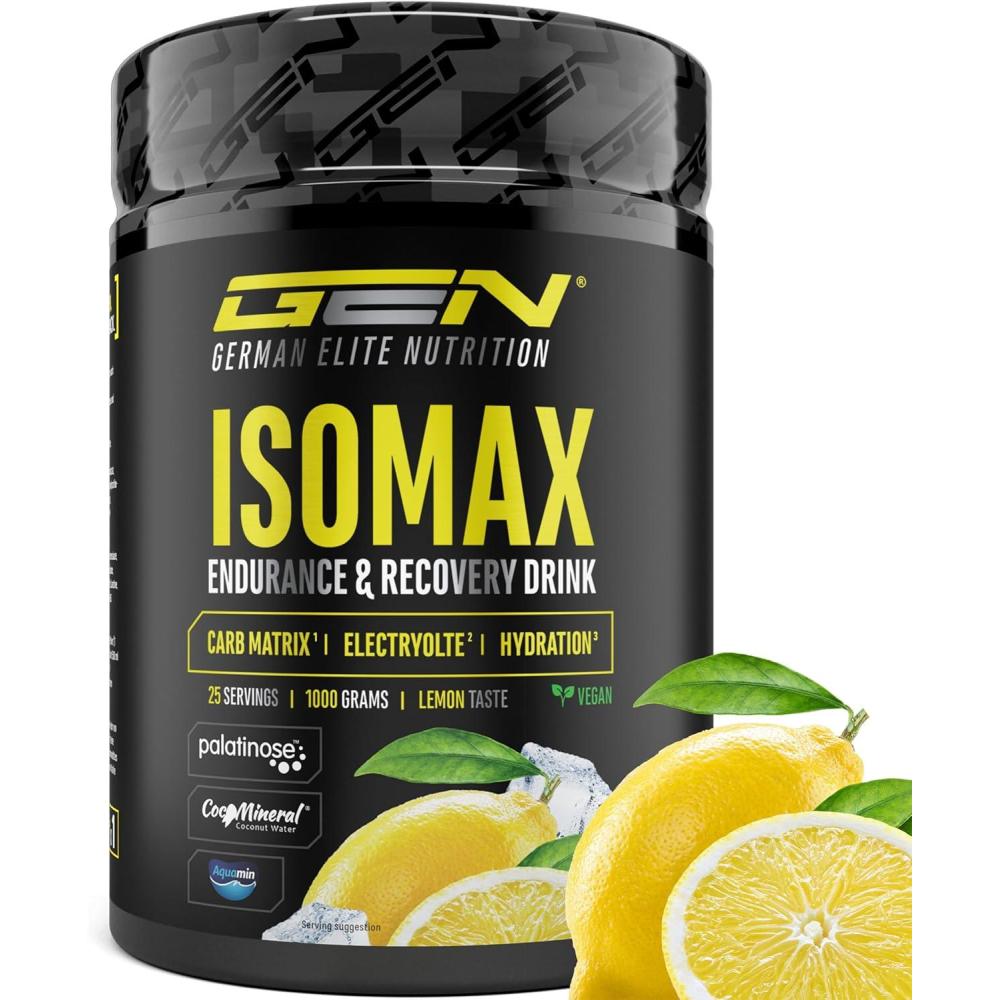 imageIsomax 1000g de poudre pour boisson isotonique avec maltodextrine glucose eau de coco acides amins lectrolytes ampamp vitamines vgtalien avec Palatinose CocoMineral Aquamin citronCitron