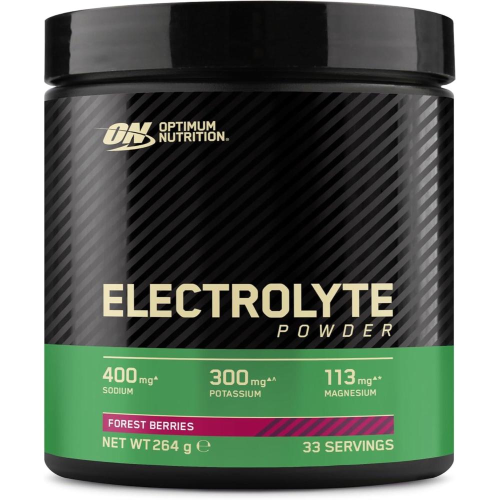 imageOptimum Nutrition Poudre lectrolytes Citron Diluer avec Sodium Magnsium Potassium Complment pour Entranement et Sport 264g 33 Portions 197 charactersForest Berries
