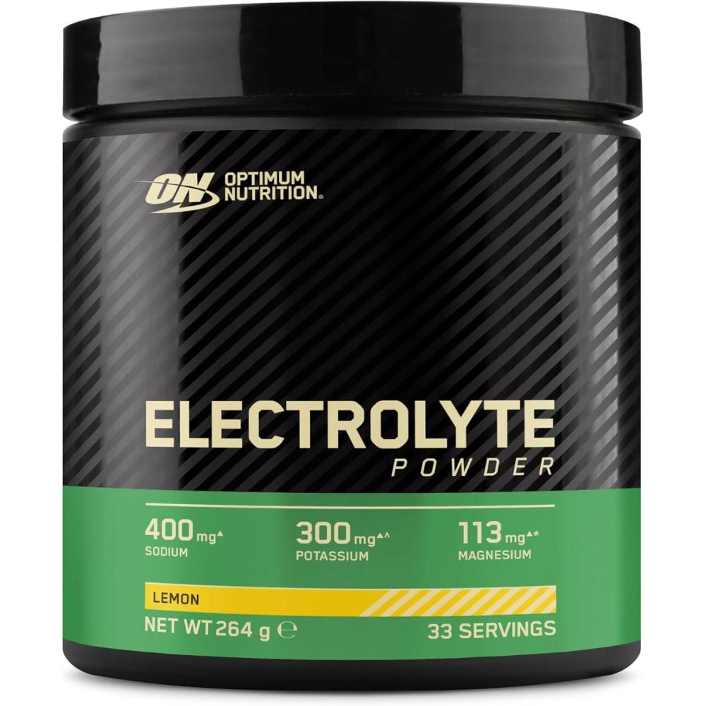 imageOptimum Nutrition Poudre lectrolytes Citron Diluer avec Sodium Magnsium Potassium Complment pour Entranement et Sport 264g 33 Portions 197 charactersCitron