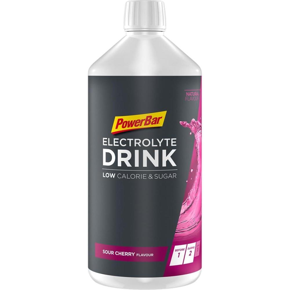 imagePowerbar Elektrolyte Drink Sour Cherry 1000ml Boisson isotonique pour sportifs 5 lectrolytesCerise Acide