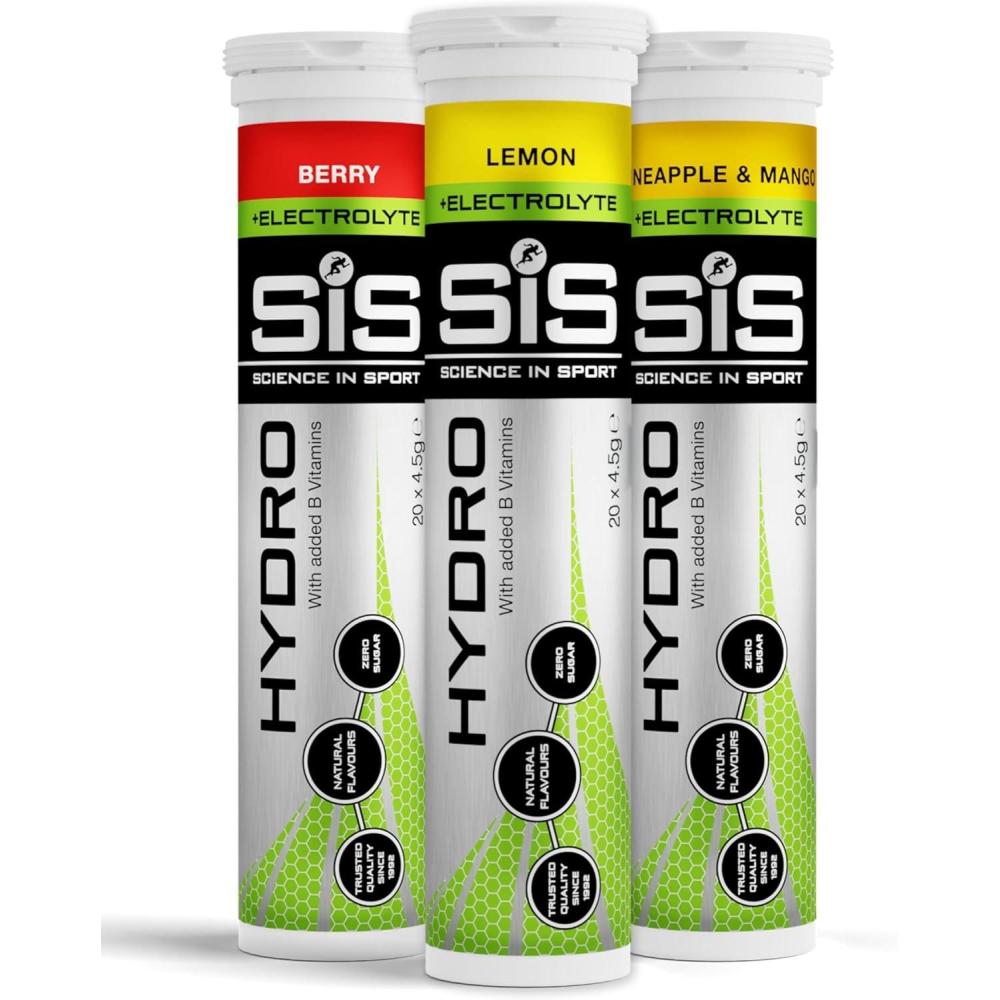 imageScience in Sport Hydro lectrolytes Hydratation sans Sucre  20 Tablettes Saveur Baies  Vegan ampamp sans Gluten avec Sodium Calcium Potassium ampamp Magnsium pour un quilibre lectrolytiqueVarit