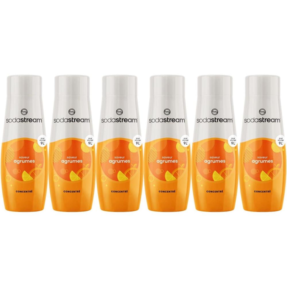 imagesodastream Lot de 6 Concentrs Limonade sans Sucres pour Machine  Eau Ptillante et Soda  Prparez jusqu 9 litres de Limonade en Quelques Secondes 440mlAgrumes