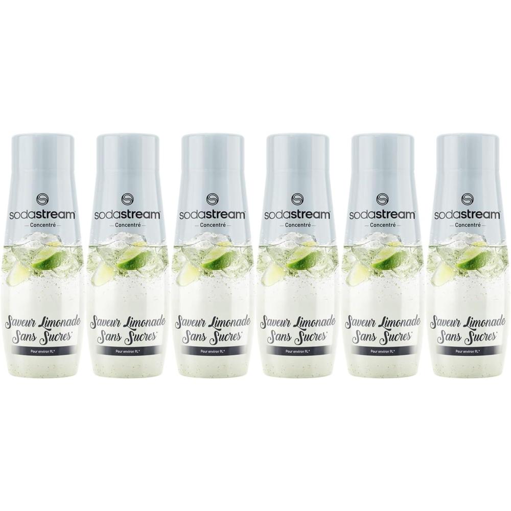 imagesodastream Lot de 6 Concentrs Limonade sans Sucres pour Machine Eau Ptillante et Soda Prparez jusqu 9 litres de Limonade en Quelques Secondes 440mlLimonade Sans Sucres