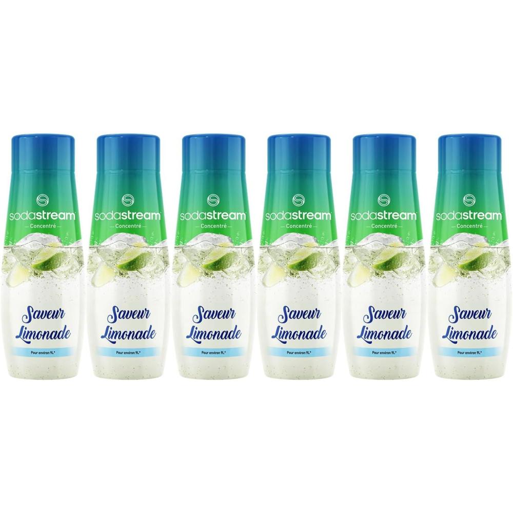 imagesodastream Lot de 6 Concentrs Limonade sans Sucres pour Machine Eau Ptillante et Soda Prparez jusqu 9 litres de Limonade en Quelques Secondes 440mlLimonade