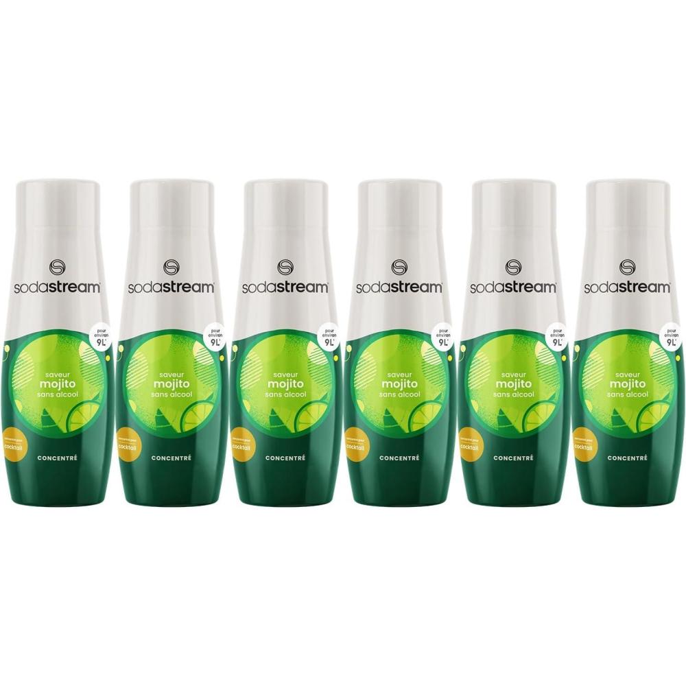 imagesodastream Lot de 6 Concentrs Limonade sans Sucres pour Machine Eau Ptillante et Soda Prparez jusqu 9 litres de Limonade en Quelques Secondes 440mlMojito Sans Alcool
