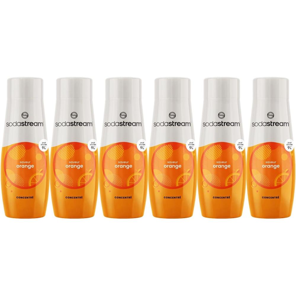imagesodastream Lot de 6 Concentrs Limonade sans Sucres pour Machine Eau Ptillante et Soda Prparez jusqu 9 litres de Limonade en Quelques Secondes 440mlOrange