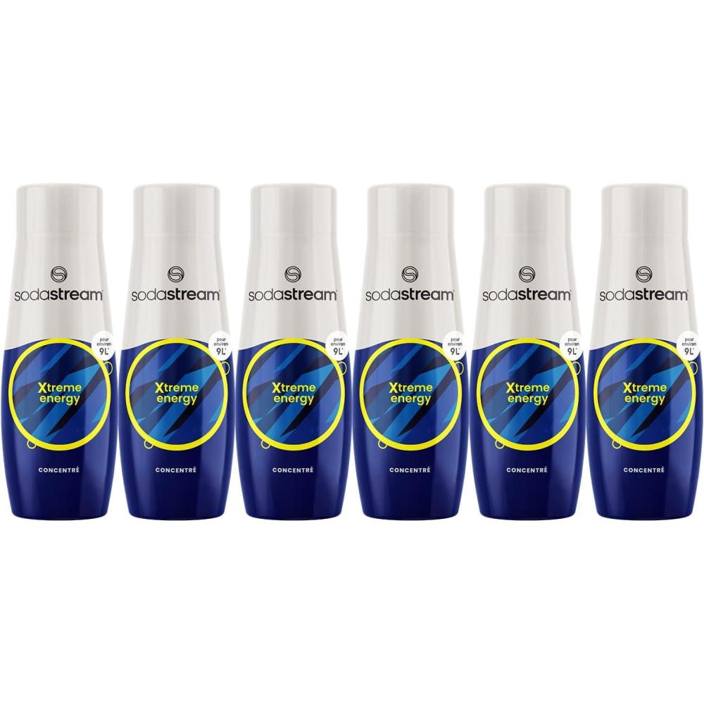 imagesodastream Lot de 6 Concentrs Limonade sans Sucres pour Machine Eau Ptillante et Soda Prparez jusqu 9 litres de Limonade en Quelques Secondes 440mlXtreme Energy