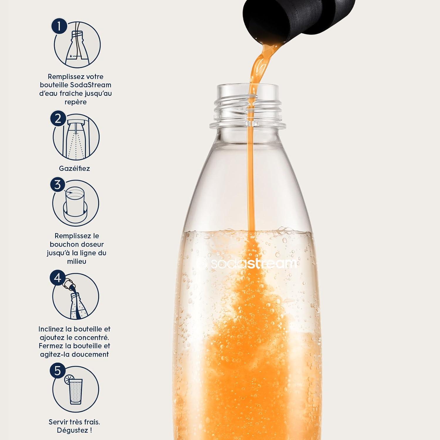 imagesodastream Lot de 6 Concentrs Limonade sans Sucres pour Machine Eau Ptillante et Soda Prparez jusqu 9 litres de Limonade en Quelques Secondes 440mlAgrumes