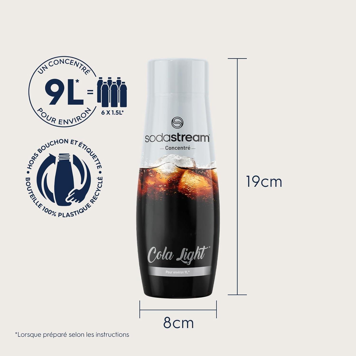 imagesodastream Lot de 6 Concentrs Limonade sans Sucres pour Machine Eau Ptillante et Soda Prparez jusqu 9 litres de Limonade en Quelques Secondes 440mlCola Light