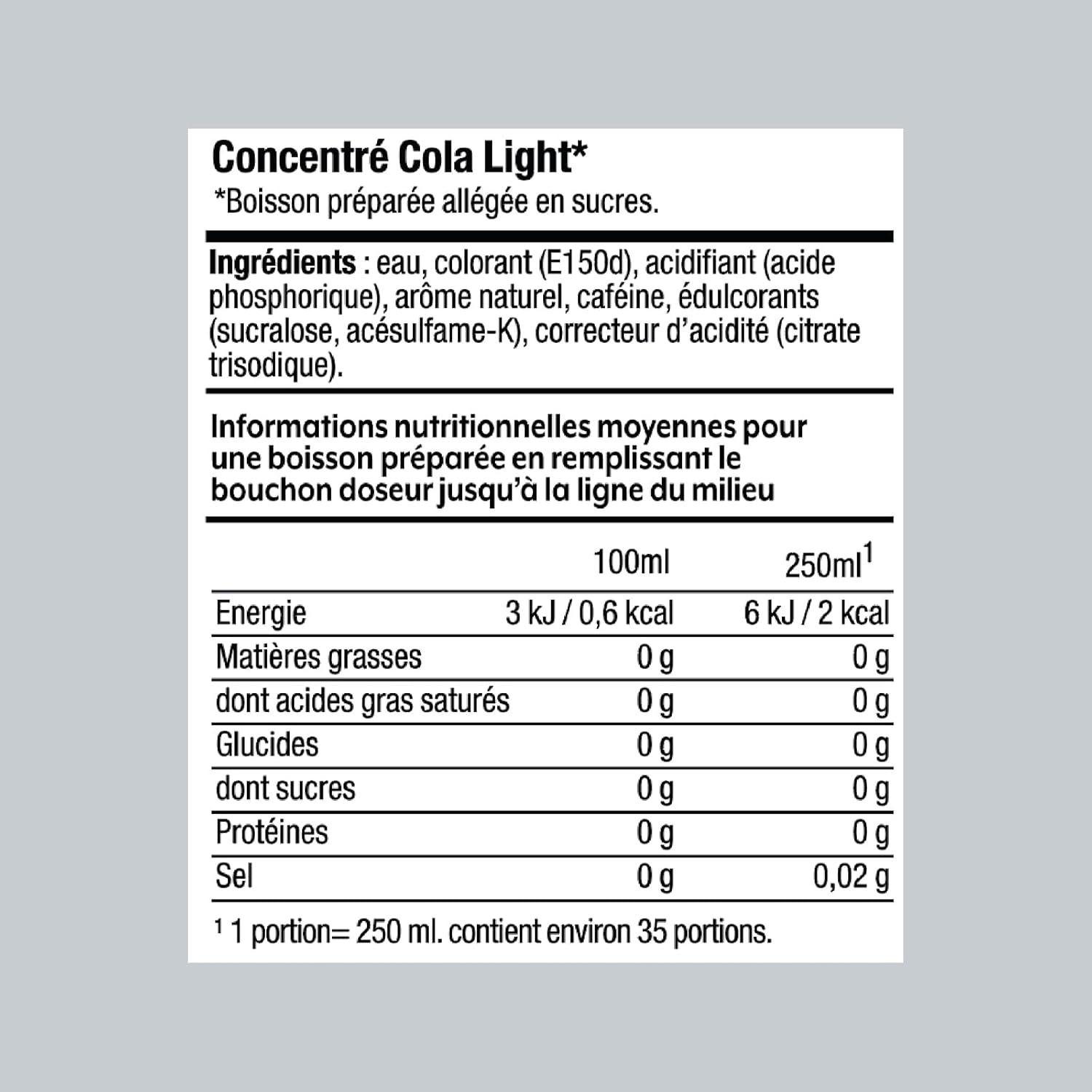 imagesodastream Lot de 6 Concentrs Limonade sans Sucres pour Machine Eau Ptillante et Soda Prparez jusqu 9 litres de Limonade en Quelques Secondes 440mlCola Light
