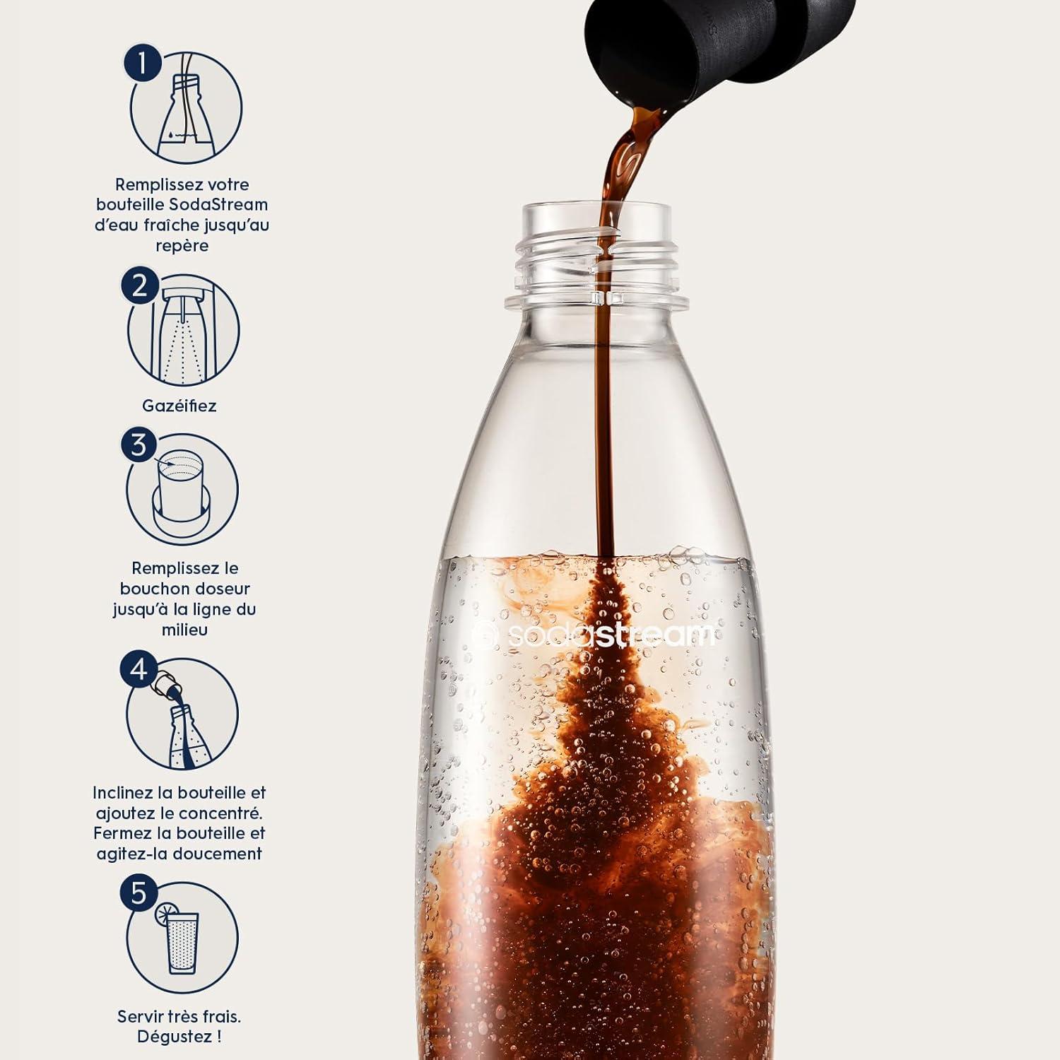imagesodastream Lot de 6 Concentrs Limonade sans Sucres pour Machine Eau Ptillante et Soda Prparez jusqu 9 litres de Limonade en Quelques Secondes 440mlCola Light