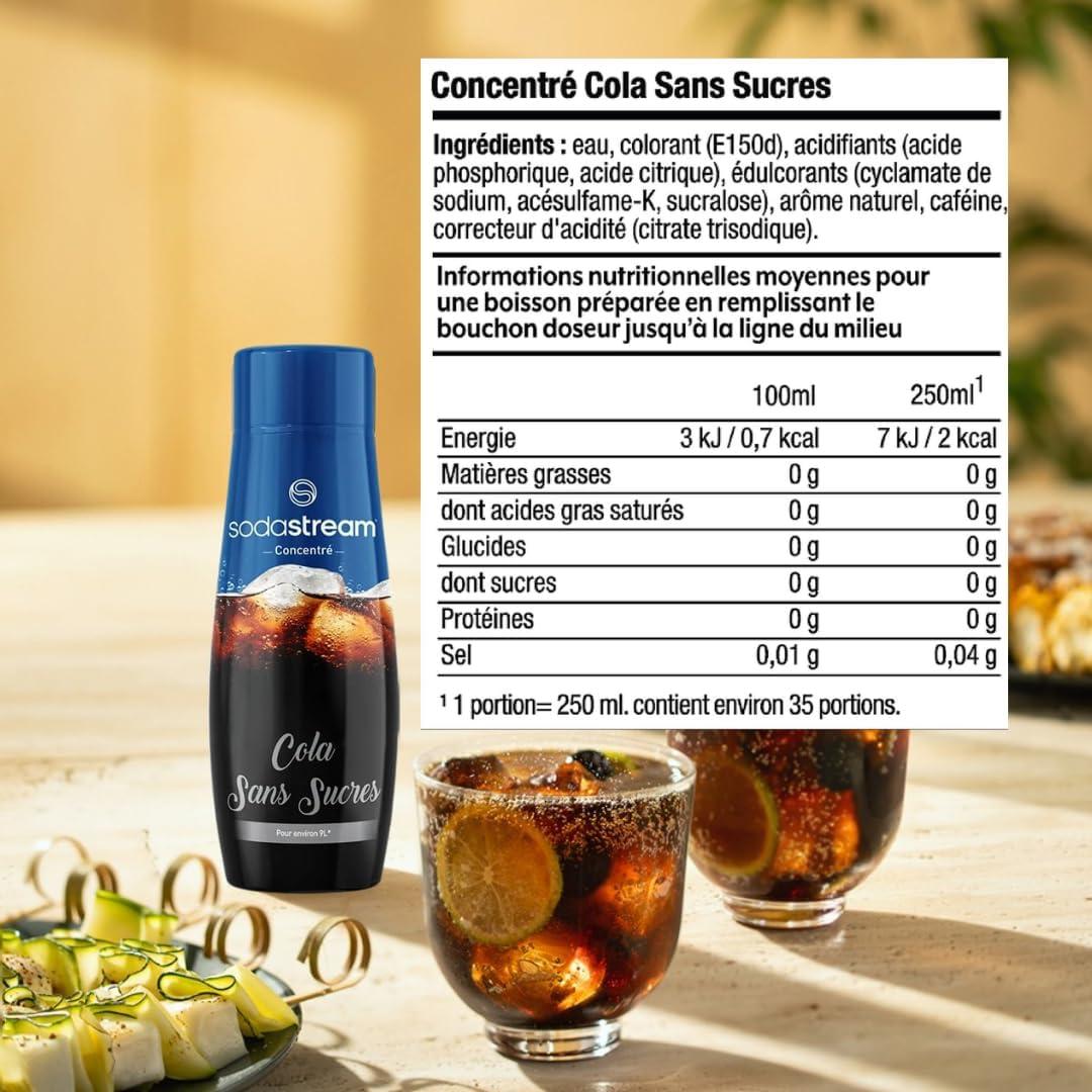 imagesodastream Lot de 6 Concentrs Limonade sans Sucres pour Machine Eau Ptillante et Soda Prparez jusqu 9 litres de Limonade en Quelques Secondes 440mlCola Sans Sucres