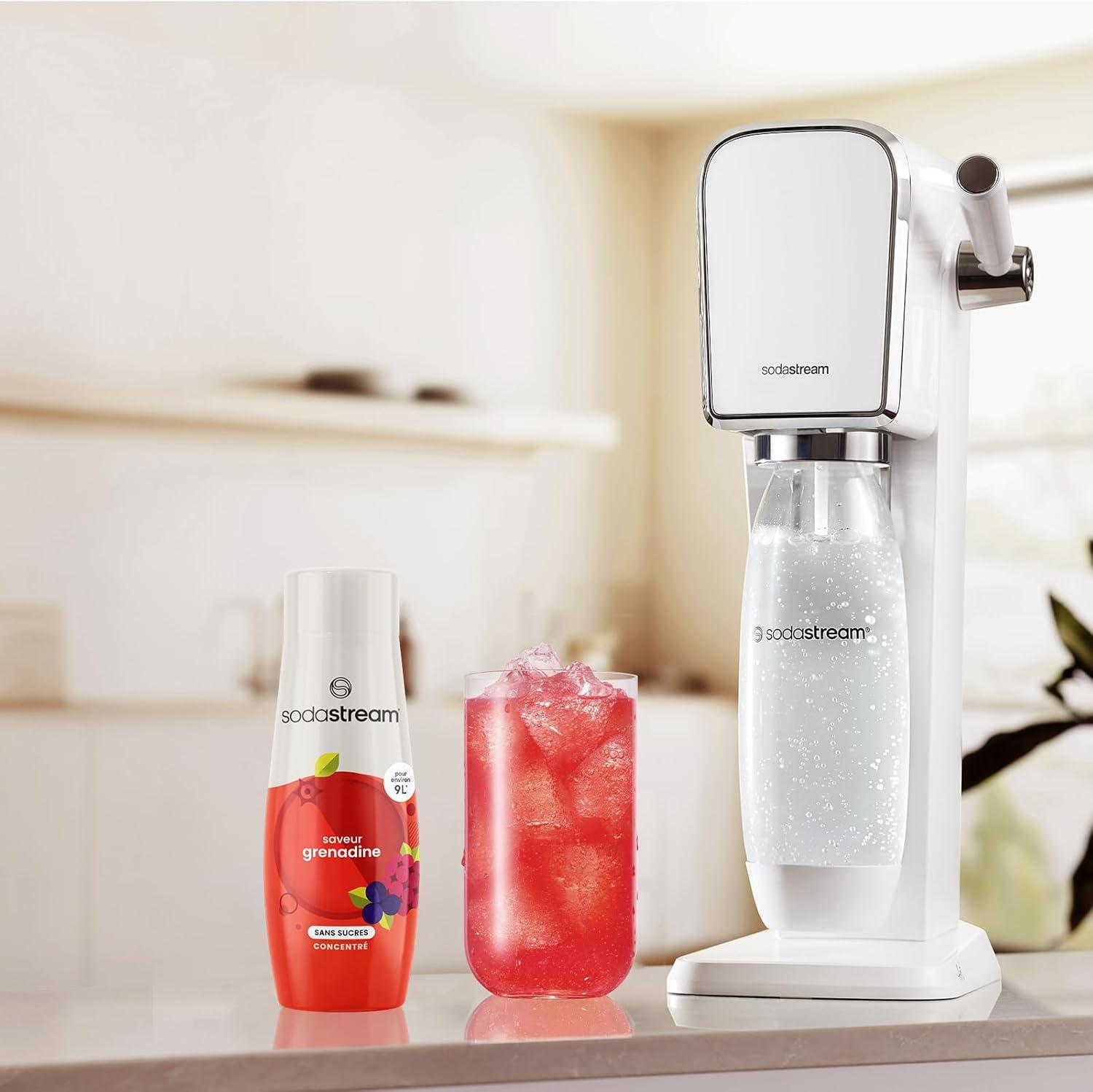 imagesodastream Lot de 6 Concentrs Limonade sans Sucres pour Machine Eau Ptillante et Soda Prparez jusqu 9 litres de Limonade en Quelques Secondes 440mlGrenadine Sans Sucres