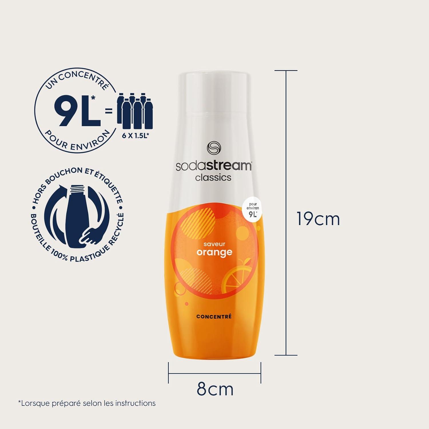imagesodastream Lot de 6 Concentrs Limonade sans Sucres pour Machine Eau Ptillante et Soda Prparez jusqu 9 litres de Limonade en Quelques Secondes 440mlOrange