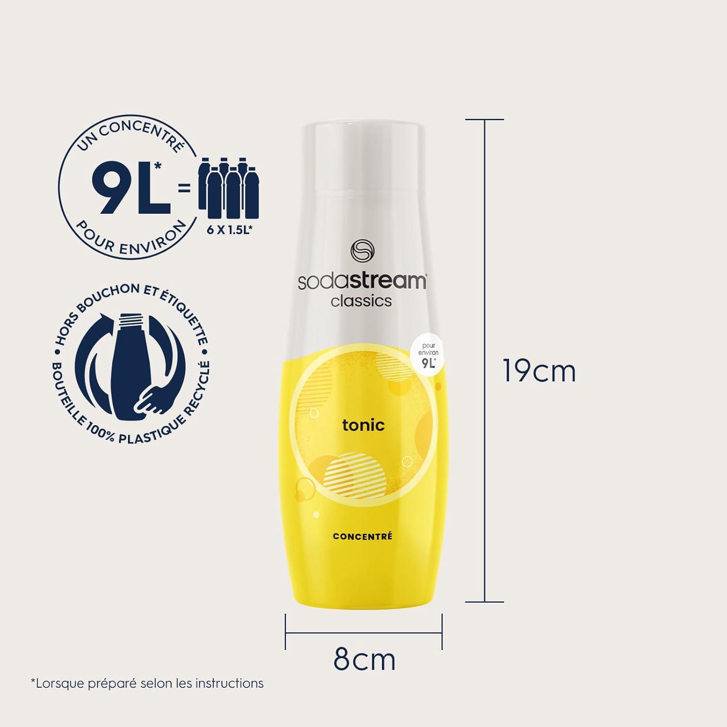 imagesodastream Lot de 6 Concentrs Limonade sans Sucres pour Machine Eau Ptillante et Soda Prparez jusqu 9 litres de Limonade en Quelques Secondes 440mlTonic