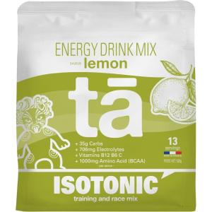 Boisson Énergétique fabriquée en France. Apport en Glucides, Electrolytes (sodium, magnésium, potassium) Vit (C, B6, B12) et BCAA. Sac de 520g soit 13 bidons de 500ml (Cola)(Citron)