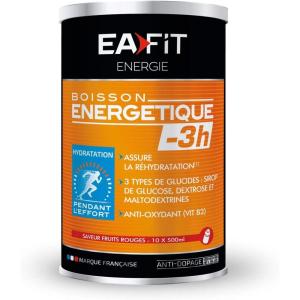 EAFIT Boisson Energétique -3H – 500 g – Fruits Rouges – Energie – Endurance – Hydratation – Performance – Effort de courtes durées – 10 portions – Marque Française – Certifié anti-dopage(Fruits Rouges)
