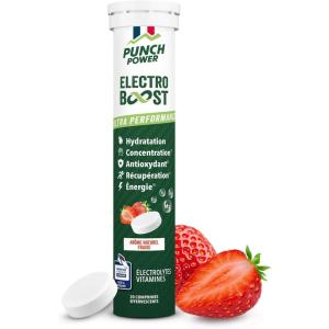 ELECTROLYTES HYDRATATION – Electrolyte Punch Power SANS SUCRE -Fabriqué en France- Vitamines, Minéraux, Magnesium – Pastille Hydratation Sport -20 Pastilles Effervescentes Electrolytes Mangue Passion(Fraise)