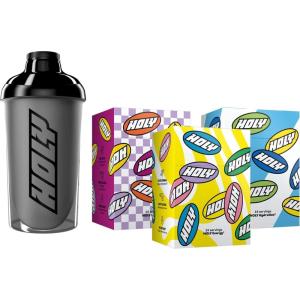 HOLY Hydration Kit de démarrage – Boisson sportive – 2×7 portions au goût fruité naturel – Avec électrolytes et minéraux – Végétalien – Sans sucre(Starter Set Trio)