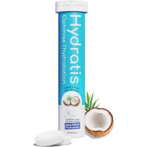 HYDRATIS – Pastilles Hydratation Electrolytes – Noix de Coco – Améliore l&rsquo;Hydratation et Favorise l&rsquo;Énergie – Formule Isotonique – Sport, Récupération, Bien-être – 1 tube (20 Pastilles)(1 TUBE)