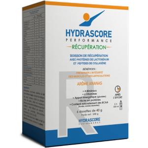 Hydrascore – Boisson de Récupération Fruits Rouges – 6 Sachets – Peu de Sucres – Boisson Hypotonique Energétique – Running, Trail, Vélo – Hydratation – Électrolytes BCAA Hydratation – H1020(Ananas)