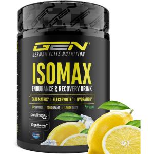 Isomax – 1000g de poudre pour boisson isotonique avec maltodextrine, glucose, eau de coco, acides aminés, électrolytes & vitamines – végétalien – avec Palatinose™, CocoMineral®, Aquamin® (citron)(Citron)