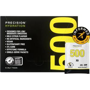 Precision Hydration Mélange de Boisson Électrolyte – Sans ingrédients artificiels, Poudres d&rsquo;Électrolytes à Plusieurs Concentrations – Portions Individuelles Étanches – (Pack of 8, 1000 mg/L – Orange)(500 mg/l – Jaune)