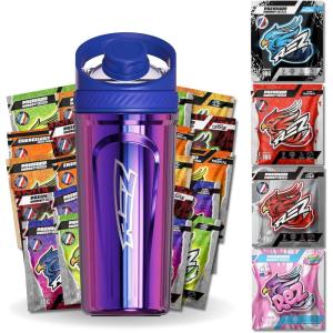 REZ | Pack Starter | Energy Drink en Poudre | Boisson Énergisante SANS sucre | Colorants et Arômes Naturels | Seulement 30 calories | Fabriqué en France (Premium)(120 g (Lot de 1))