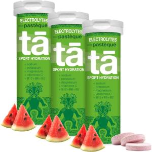 TA ENERGY – PACK x3 Tubes – Pastilles d&rsquo;hydratation – Sels Minéraux – Vitamines – Faibles en calories – Réduit les crampes – MADE IN FRANCE (Citron fruits Rouges Pastèque, x3 Mix)(Pastèque)