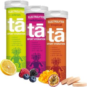 TA ENERGY – PACK x3 Tubes – Pastilles d&rsquo;hydratation – Sels Minéraux – Vitamines – Faibles en calories – Réduit les crampes – MADE IN FRANCE (Citron fruits Rouges Pastèque, x3 Mix)(Citron Fruits-Rouges Tropical)