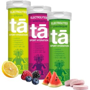 TA ENERGY – PACK x3 Tubes – Pastilles d&rsquo;hydratation – Sels Minéraux – Vitamines – Faibles en calories – Réduit les crampes – MADE IN FRANCE (Citron fruits Rouges Pastèque, x3 Mix)(Citron Fruits-Rouges Pastèque)
