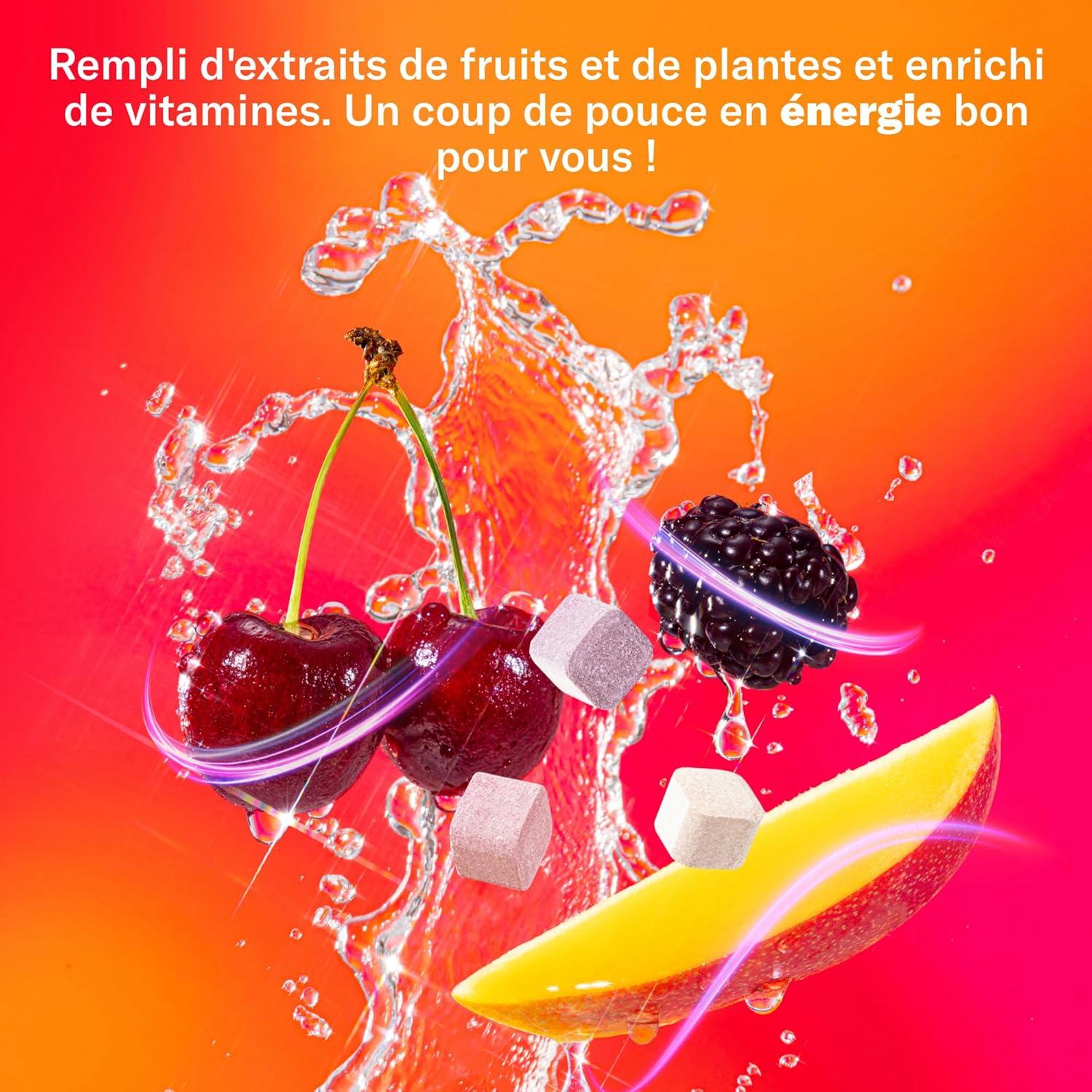 imagewaterdrop Coffret Microenergy Boisson nergisante Sans Sucre Boisson Gazeuse avec Arme de Cerise 36 Cubes Effervescents avec 90 mg de Cafine Naturelle Vitamines B et CCoffret Microenergy Boost