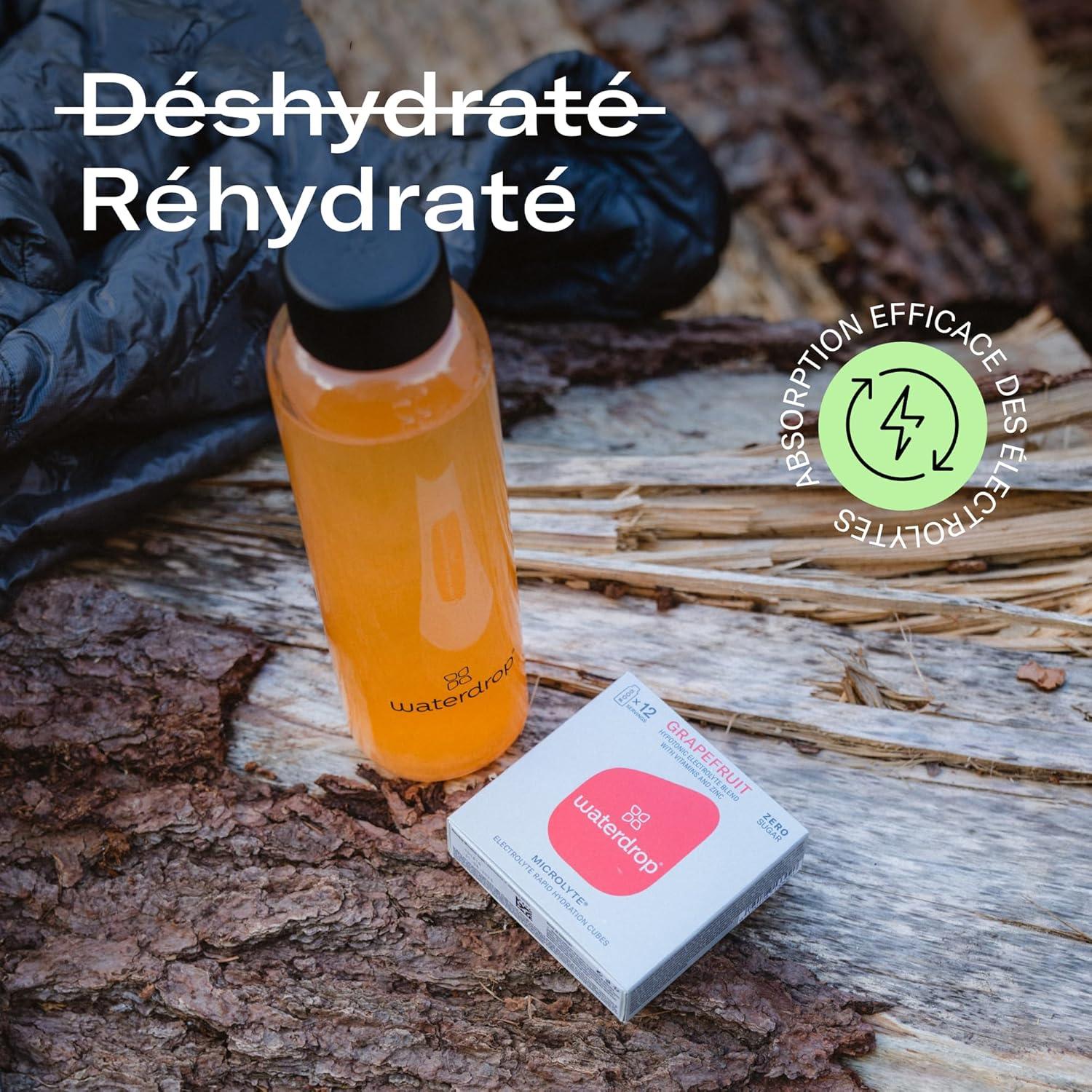 imagewaterdrop Microlyte Coffret Hydratation aux Electrolytes 36 Cubes de Boisson Aromatise avec Magnesium ampamp Calcium Vgan Sans Sucre Vitamines Boisson Faible en Calories pour le SportCoffret Microlyte