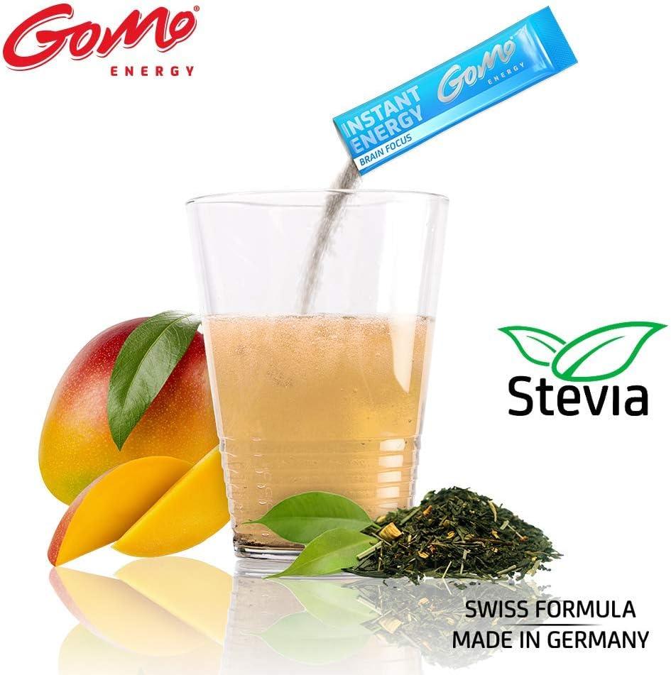 imageGoMo ENERGY Boisson de vitalit 100 naturelle sans sucre Stimulation physique et mentale Plus dnergie et de concentration Vgane hypocalorique dulcore avec stevia SOUR APPLE 30 portionsZitrone
